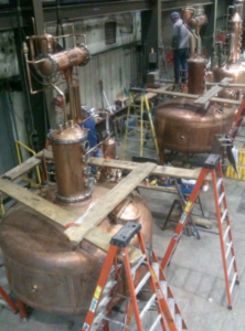 These copper pot stills as they are getting ready for their trip to Stranahan's Distillery