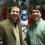Tom Fischer with Todd Usry Brewmaster Breckenridge Brewery, tasting the Stranahan’s Well Built E.S.B.