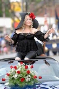 Cyndi Lauper was the Grand Marshal for the Pegasus Parade during Kentucky Derby 138, 2012