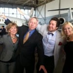 Ron Geary and his Family with BourbonBlog.com’s Tom Fischer at Louisville Executive Aviation, all pretending to be jets