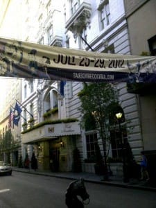 Tales of the Cocktail 2012 10th Anniversary Banner hung at the Hotel Monteleone in New Orleans