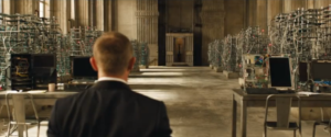 James Bond is greeted by Raoul Silva in Skyfall