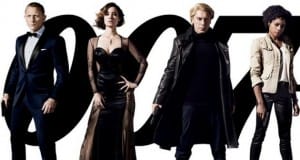 Skyfall Movie Poster featuring Daniel Craig as James Bond; Bérénice Marlohe as Sévérine; Javier Bardem as Silva; Naomie Harris as Eve