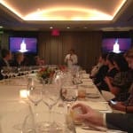 Chef Daniel Boulud leads guests through the flavors at the VIP dinner and whisky tasting