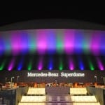 Mercedes Benz Superdome in New Orleans, Louisiana prepares for Super Bowl