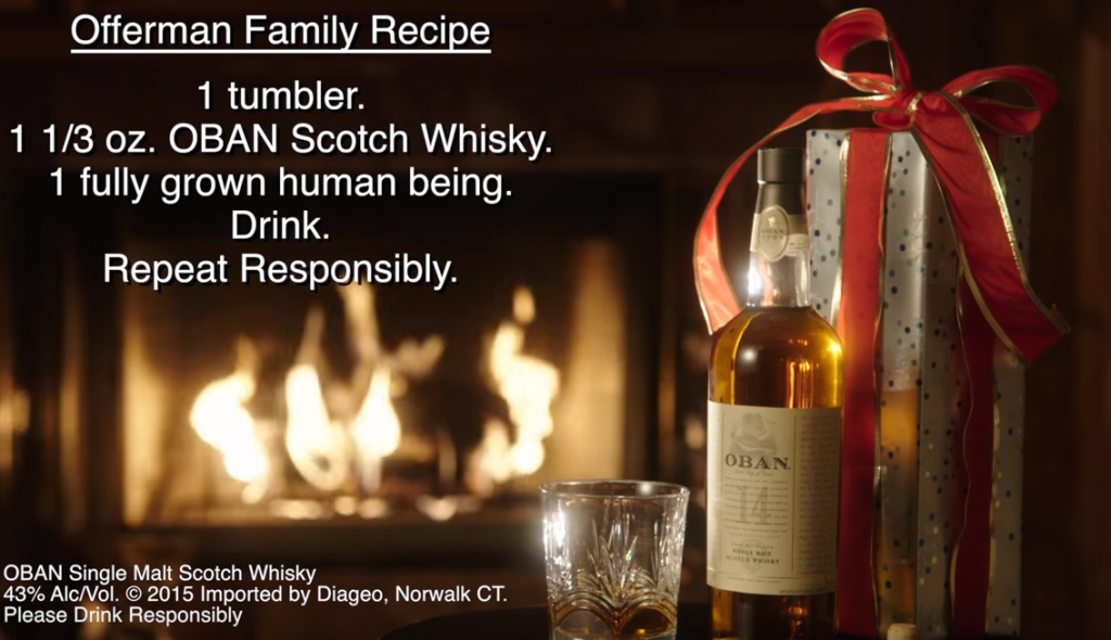 Nick Offerman Video Yule Log Whisky Fireplace Lagavulin BourbonBlog