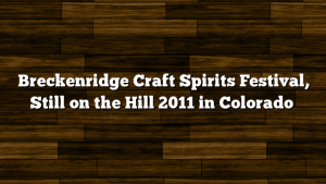 Breckenridge Craft Spirits Festival, Still on the Hill 2011 in Colorado