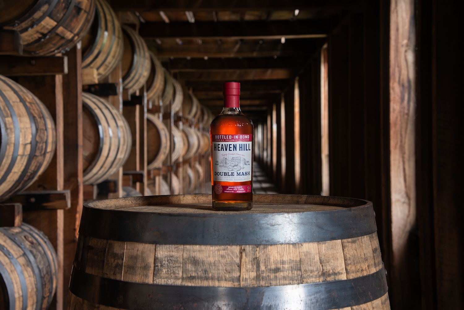 Heaven Hill Double Mash Bottled-in-Bond Bourbon label and bottle